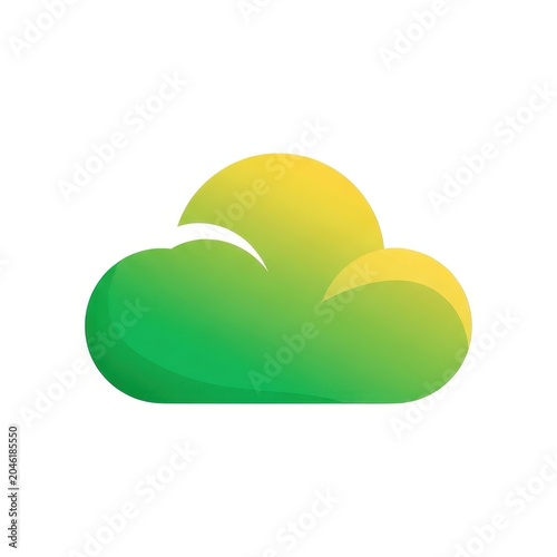 Green and yellow gradient cloud icon