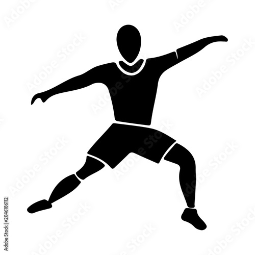 Athlete balancing with arms outstretched