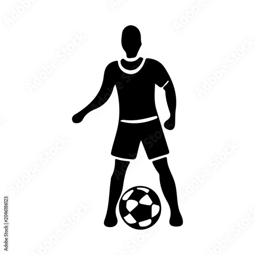 Soccer player controlling ball silhouette
