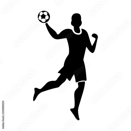 Soccer player kicking a ball silhouette