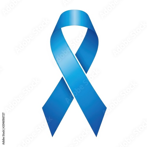 Blue awareness ribbon symbol