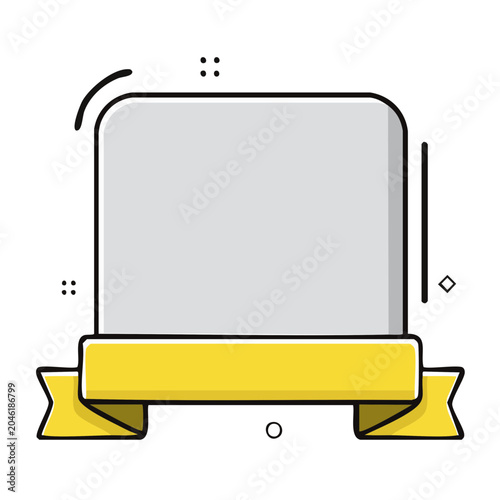 Blank banner ribbon placeholder with copy space