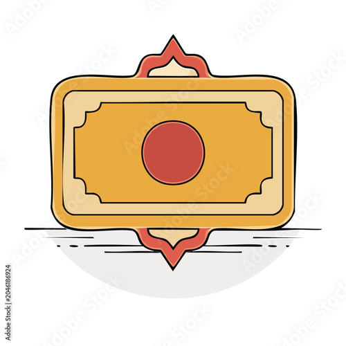 Flat design icon of a money banknote