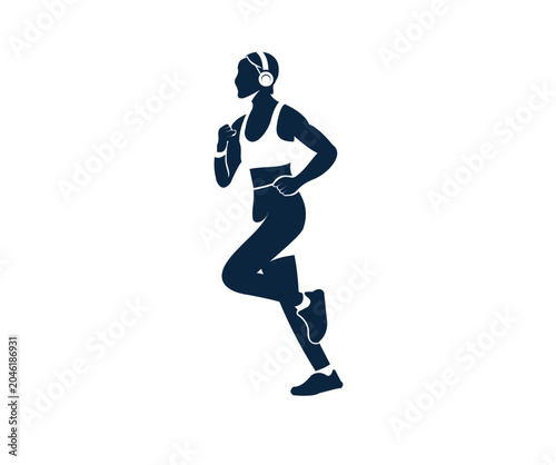 flat image of a woman running