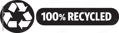 Monochrome 100% Recycled Badge Icon