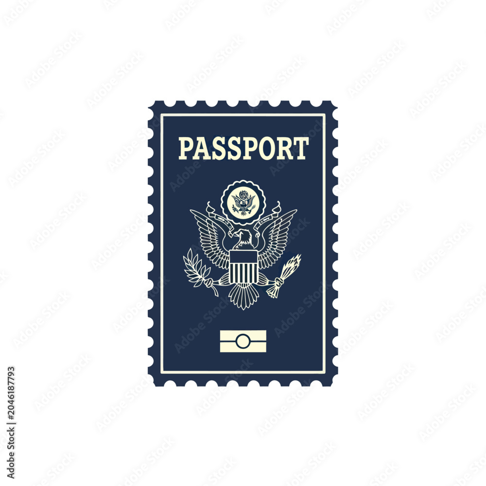 Obraz premium US Passport Stamp Official Document.