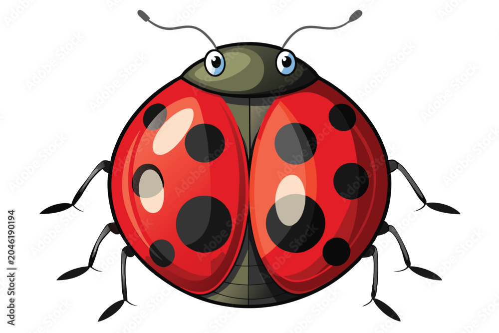 Fototapeta premium ladybug silhouette line art vector on white background