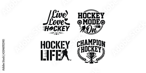 Photography Hockey typography and logo designs