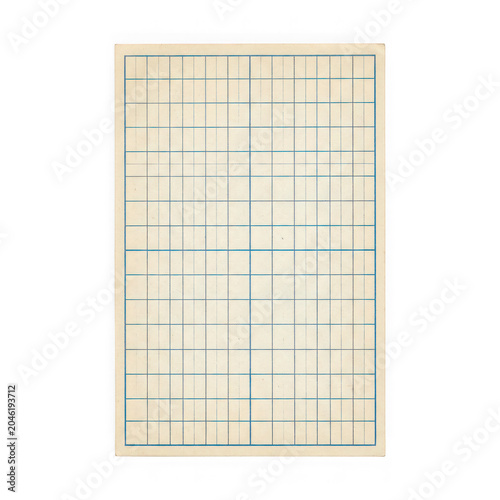 Mathematical graph paper template for drawing and plotting, isolated on transparent background