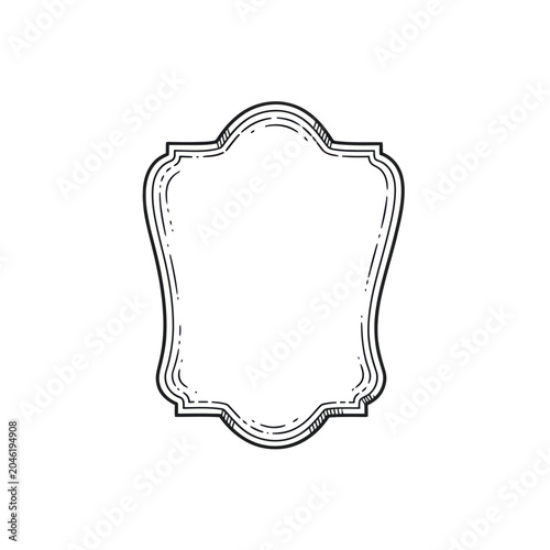 Vintage decorative empty label frame.