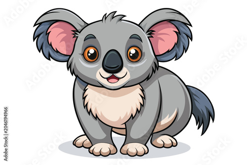 Photography koala silhouette line art vector on white background