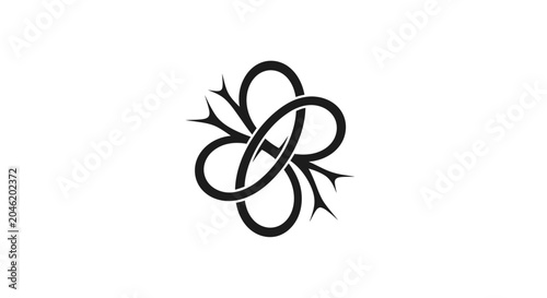 Black Celtic Knot Design Symbol.