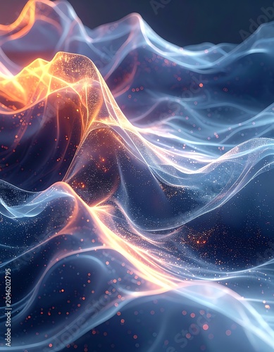 Vibrant abstract digital wave design.