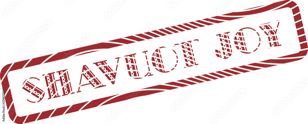Φωτογραφία Red distressed rubber stamp with Shavuot Joy text for Jewish holiday celebration
