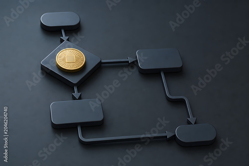 Digital token in conditional logic workflow diagram