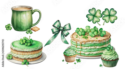 St. Patrick's Day Clip Art. Irish Clipart, Watercolor, Drawing, Graphic Resources