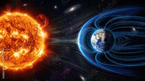 Solar Wind Interaction with Earth's Magnetic Field in Vibrant Cosmic Space