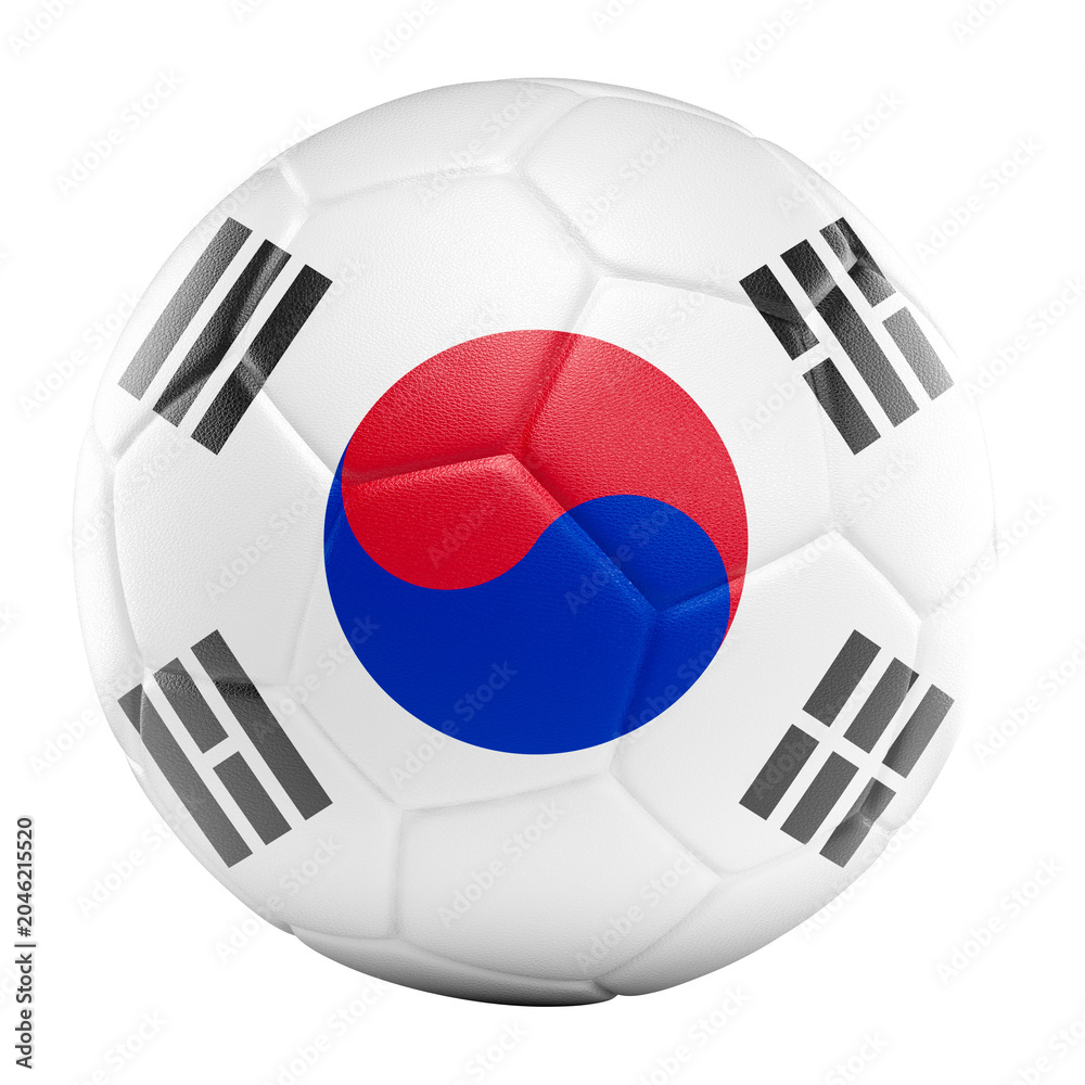 Fototapeta premium South korea national team soccer ball 3d