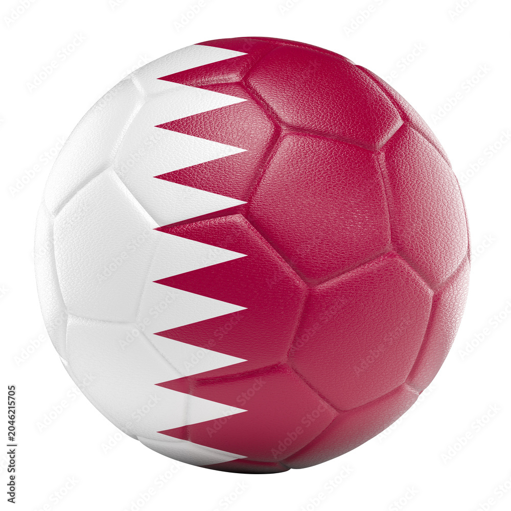 Fototapeta premium Qatar flag soccer ball 3d
