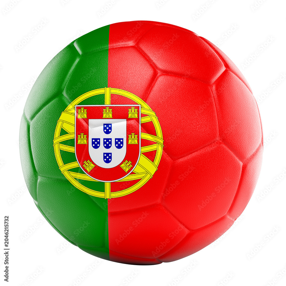 Obraz premium Portugal flag soccer ball 3d