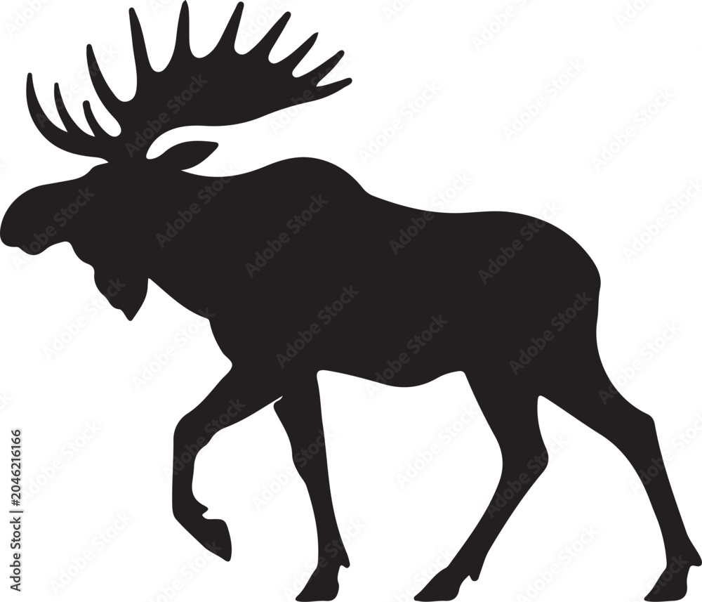 Fototapeta premium Majestic Moose Silhouette Wildlife Vector 