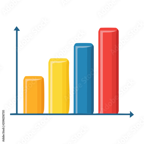 Colorful bar chart showing upward trend