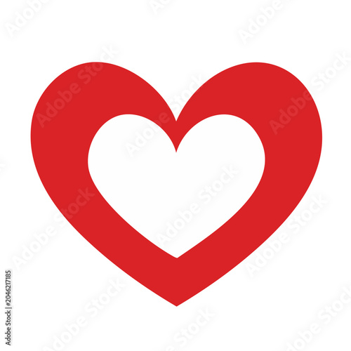 Red heart icon on white background