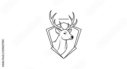 Bild auf Leinwand Deer head with large antlers profile.