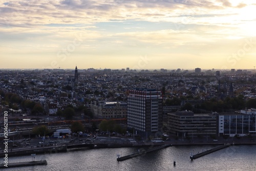 sunset over the city