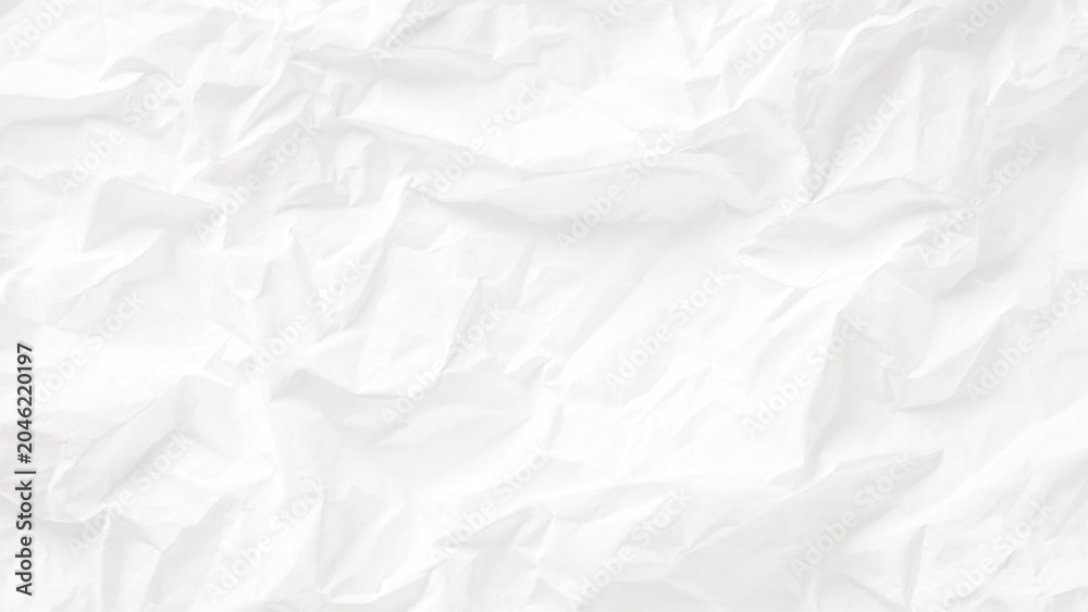 Fototapeta premium Crumpled white paper texture background with creases and folds
