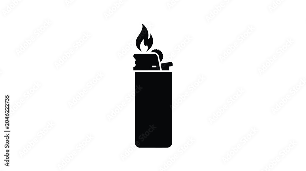 Obraz premium Lighter Silhouette On White Background A Minimalist Design