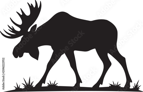 Fotografía Majestic Moose Silhouette Wildlife Vector