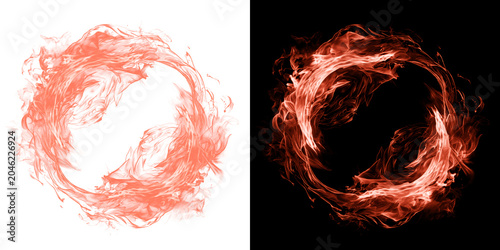 Фотография circular fire ring isolated transparent flame effect asset, blazing flame circle