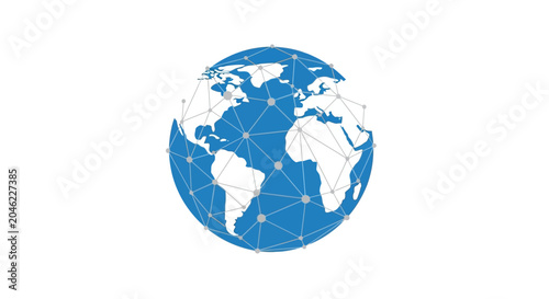 Фотография Blue Earth Globe with Lines.