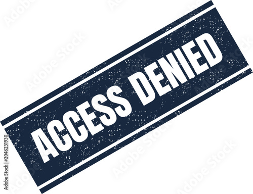 Foto A dark blue distressed rectangular stamp bearing the authoritative text ACCESS D