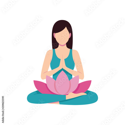 Woman in yoga meditation pose.