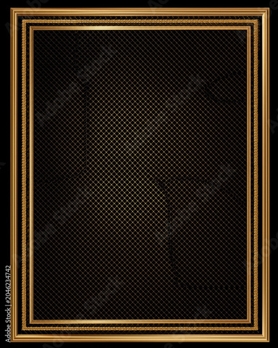 Luxury Metallic Background with Elegant Golden Mesh Frame