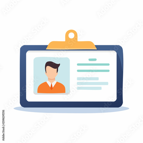 Flat design identification card with person portrait