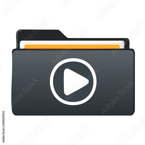 Folder icon with play button for video content