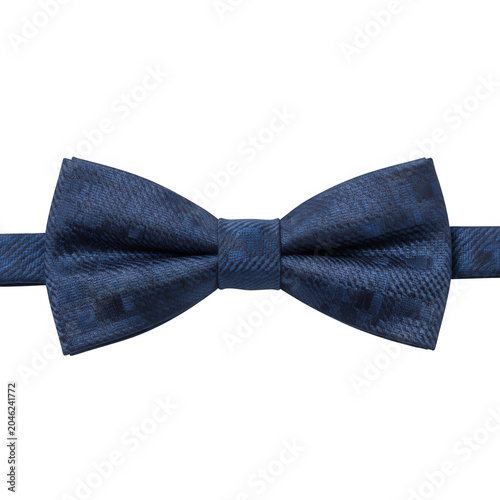 Navy blue velvet bow tie with sleek black band