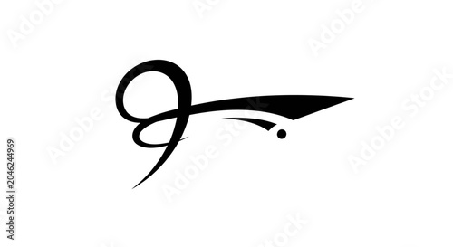 Fotografie Elegant Calligraphy Pen Ink Illustration.