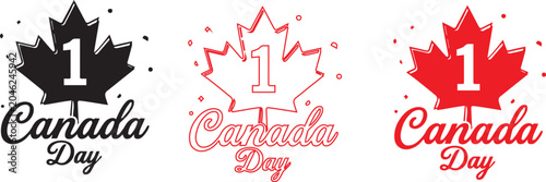Schilderij op canvas Canada day maple leaf logos