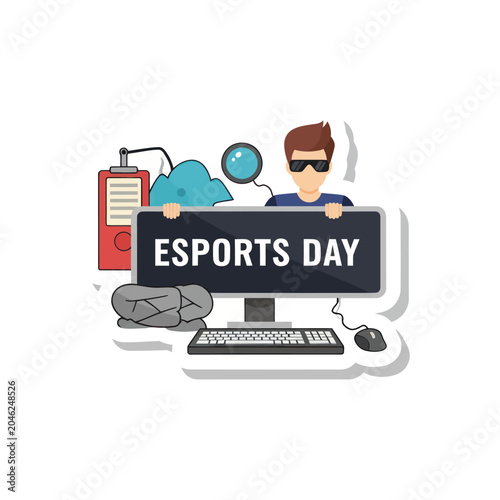 Young man playing video games.