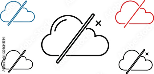 Konstfotografi Cloud computing security icons data protection network failure and system errors