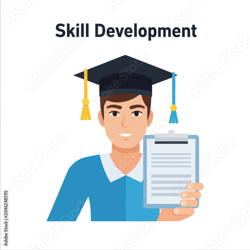 Young Man Wearing Graduation Cap.