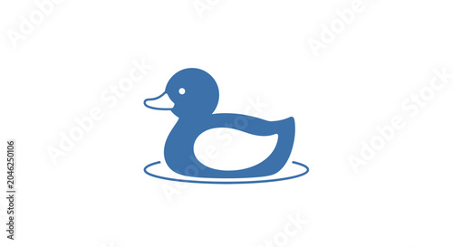 Bild auf Leinwand Blue Rubber Duck Floating Water.