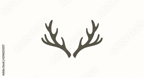 Photos Dark Brown Deer Antlers Isolated.