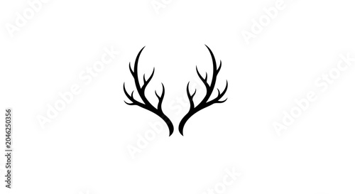 Obraz na płótnie Deer Antlers Black Silhouette Isolated.