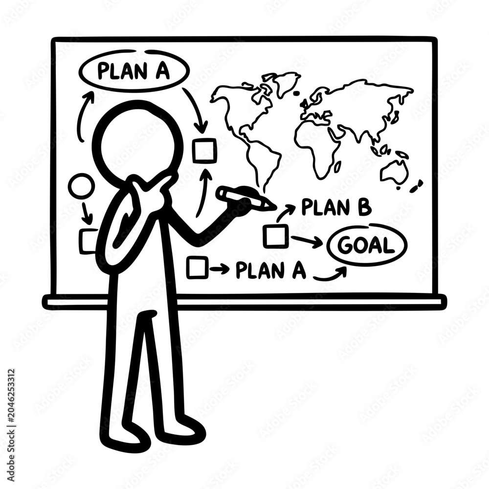 Naklejka premium Business Strategy Planning and Goal Setting Icon