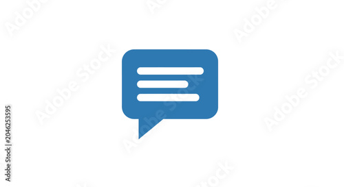 Blue speech bubble icon symbol.